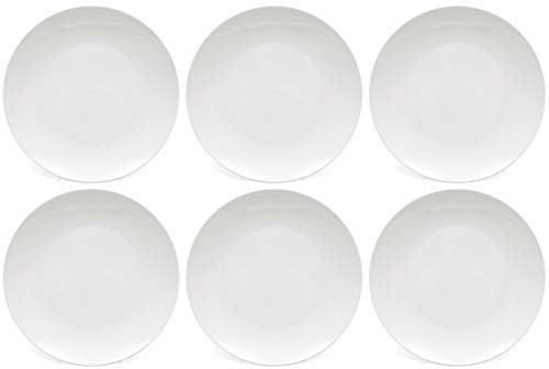 Maxwell & Williams Cashmere Dinner Plates, Coupe Style, Fine Bone China, White, 27 cm, 6 Piece Dinner Plate Set