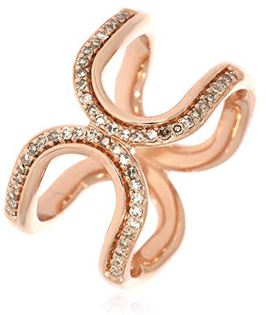XEN Ring mit 54 braunen Diamanten ca. 0,26 ct. rosèvergoldet 60 (19.1)
