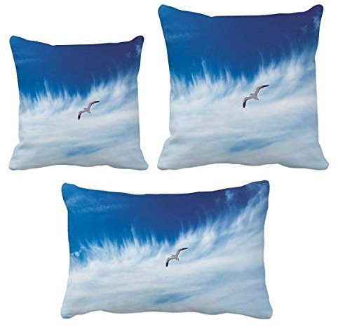DIYthinker Wolken Vogel Blauer Himmel Werfen Kissen Einfügen Kissen Abdeckung Startseite Sofa Dekor Geschenk