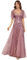 Ever-Pretty Women's V Neck Short Sleeve A Line Elegant Shimmery Sequin Fashion Formal Evening Dresses Orchid 18UK