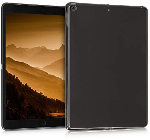 kwmobile Custodia Protettiva Tablet Compatibile con Apple iPad 10.2 (2019/2021) Cover - Cover Trasparente Morbida Silicone Tablet nero/trasparente