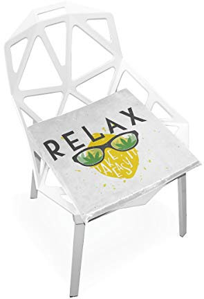 linomo Sommer Zitrone Entspannen Zitat Memory Foam Stuhlkissen Sitzkissen für Kinder, 40 x 40 cm