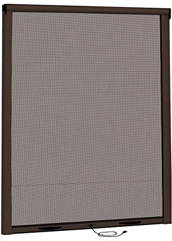 Zanzariere a Rullo per Porta Finestre Kit Fai Da Te Zanzariera Avvolgibile Riducibile In Alluminio Varie Misure (100x170, Marrone)