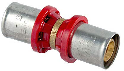 TDM 26er Pressfitting Muffe/Kupplung 26-26 x 3,0mm für Rohr, Aluverbund- und Mehrschichtverbundrohr, DVGW geprüft, 26 x 26