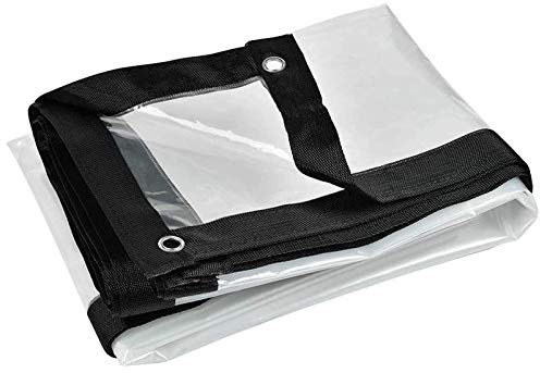 QIAOH Bâche en Plastique Transparente avec des Oeillets 1x1m, Auvent Imperméable De Feuille De Bâche De Parasol De Tissu Antipelliculaire De Protection Contre La Pluie