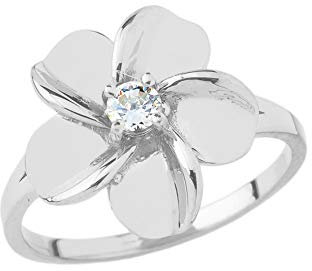 Little Treasures Hawaiian Plumeria Blume Ring in 925 Sterling Silver