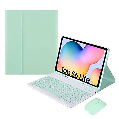 ZKAIAI para Samsung Galaxy Tab S6 Lite 10,4 Pulgadas 2024/2022/2020 (P620/P625/P627, P613/P619, P610/P615) Funda De Teclado, Teclado Inalámbrico Bluetooth, Bandeja De Pluma Incorporada, con Ratón