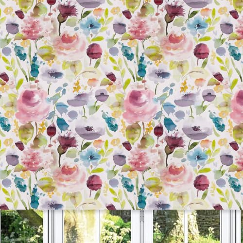 Lister Cartwright Floral Autumn Patterned Roller Blinds (180 x 140 cm) | Cut to Size Blackout Blinds for Windows | Bedroom, Bathroom, Kitchen & Door Window Blinds | Easy Fit Child Safety Roller Blinds