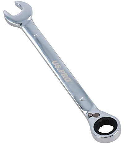 17mm Reversible Cranked Offset Ratchet Combination Spanner Wrench 72 Teeth