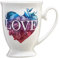 AMBITION Kaffeebecher Porzellan Love Letters 300 ml Trinkbecher Teebecher Tasse auf Fuß Porzellangriff modern elegant