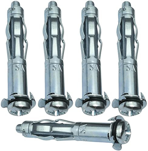 AERZETIX - C49950 - Lot de 5 - Cheville d'expansion Ø12x65mm - pour plaques de plâtre corps creux - avec vis M6x72mm - fixation en cloison sèche