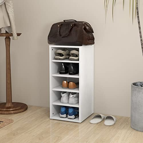 Gecheer Schuhschrank Schuhregale & Schuhschränke Schuhschrank Sideboard Schuhkommode Schuhe Schrank für Flur, Schlafzimmer und Eingangsbereich, Weiß 31,5x35x70 cm Spanplatte