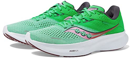 Saucony Damen Ride 16 Sneaker, Zweig/Pfingstrose, 38.5 EU