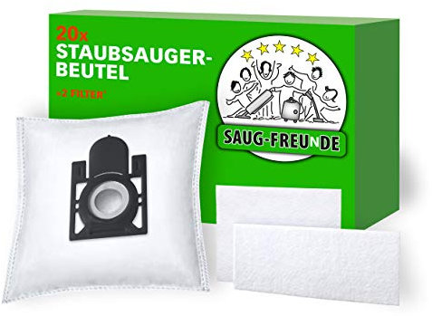 SAUG-FREUnDE - 20x Staubsaugerbeutel kompatibel für EIO BS I THOMAS Crooser I LIDL Aquapur, W5, EO 800, EO800 I Aldi Quigg Compact Home Eco 2 I EI 110, EI110, QU 110, QU 101, EO 101, EO101 (EI1)