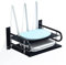 HNVNER Etagère Métal Murale pour Appareils Audiovisuels, Support Flottantes Étagères pour Routeur, Modem, Boîtier TV, Lecteurs Multimédias, Boîtier Sky, Console de Jeu (2 Niveaux, Petite)