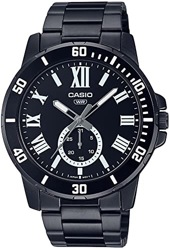 Casio Herren-Armbanduhr Analog A2070, Schwarz, Armband