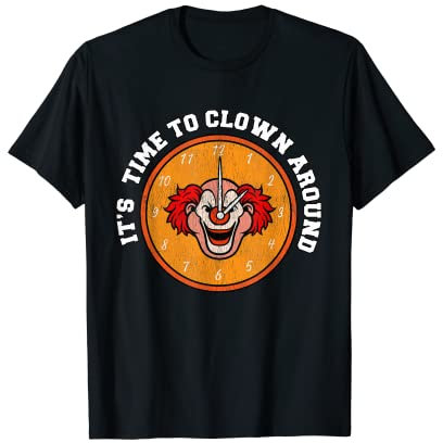 Lustige Clown-Uhr Zeit Horror-Zeit T-Shirt