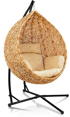 Sonnewelt Hamaca colgante de 150 kg, estructura de metal para hamaca con estructura estable, soporte para asiento colgante, soporte de tubo de acero de 215 cm para interior y exterior