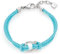 Leonardo Jewels Armband Gigi, Armschmuck aus Kordel mit Zierschnalle Verschluss silber Edelstahl, hellblau 17,5-20 cm, Damen Schmuck 1 Stück, 022826