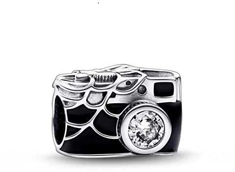 Beads R Us ® - Marvel at our Charm Beads in Sterling Silver S925, Spider-Man Camera Selfie with Enamel, Compatible with all European style Charm Bracelets, Anklets and Necklaces.