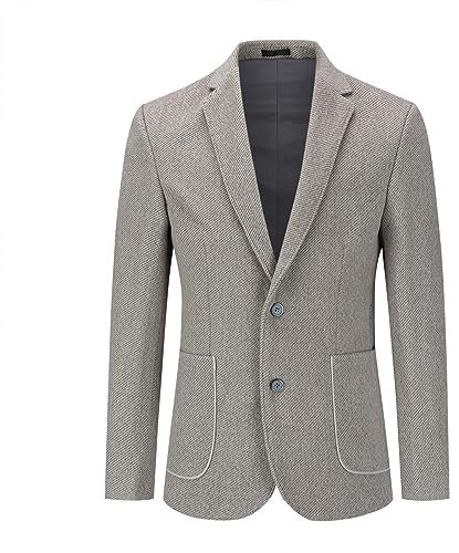 Allthemen Blazer Homme en Laine Silm Fit Veste Formel à Carreaux Deux Boutons pour l'hiver Café XL