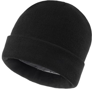 Zylioo L/XL Satin Gefütterte Wintermütze Strickmütze Für Großen Kopf,Satin Lined Beanie Mütze,Winter Warme Skull Watch Cap