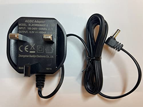 Replacement 6V 0.4A AC Adaptor Charger for BT Audio Baby Monitor 400 (087429)