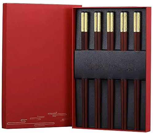 bacchette giapponesi chopsticks bacchette Set di bacchette antiscivolo monouso riutilizzabili da 25 cm per uso domestico lucidate a mano(Color:3,Size:)