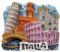 Imán 3D para frigorífico vintage Ciudad de Venecia, Roma, Milán, Florencia, bandera de Italia, imán para nevera, decoración para pizarra magnética, hogar y cocina, oficina