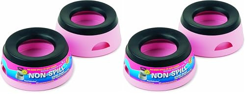 Prestige Road Refresher Non Spill Pet Water Bowl, S, Pink (Pack of 2)