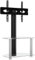 vidaXL Corner TV Stand with Swivel Mount for 32-70 Inch, 2-Tier Shelves, Glass Storage, Cable Management, Black/Silver