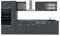 Vicco Küchenzeile R-Line, Schwarz Beton/Anthrazit, 350 cm, AP Anthrazit