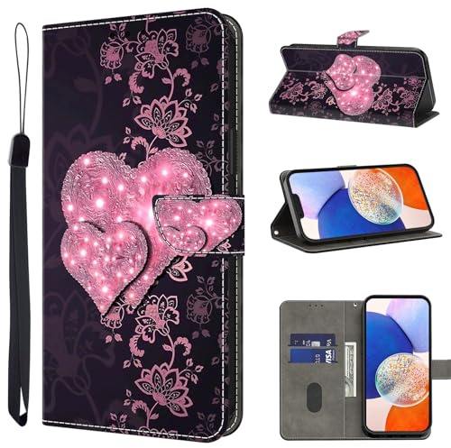 TUOLISG Hülle Samsung Galaxy S10+ Plus Leder [Standfunktion][Kartenfach] Klapphülle Flip Case Klapphülle Wallet Lederhülle Cover Klappbar Schutzhülle für Samsung S10 Plus Hülle -Spitzenpfirsich