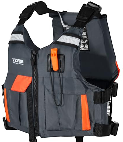 VEVOR Life Vest for Watersports (PFD), Life Jacket with Waterproof Nylon & 85N Buoyancy, Life Vest/Jacket for Any Water Activity-Fishing, Kayaking, Surfing and More, Men and Women M