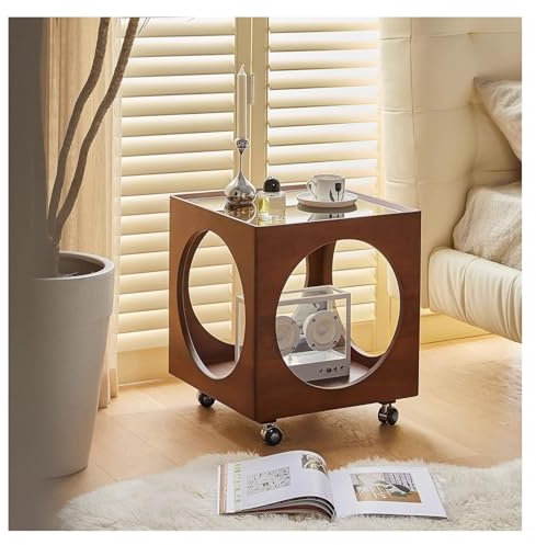 Huangj-0527 Couchtisch Wohnzimmertisch Couchtisch aus massivem Holz, Beistelltisch, Wohnzimmer, Haushalt, Retro, Abnehmbarer Sofa-Ecktisch, antiker Nachttisch für Wohnzimmer