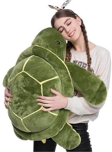 Schildkröte Kuscheltier, Plüschschildkröte Plüschtier große Schildkröte Plüschschildkröte Plüschtier große grüne Schildkröte Kuscheltier Schildkröte weiches Flauschiges Plüschtier (40 cm,Grün)