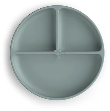 Baby Steps Silikon Teller für Babys & Kleinkinder mit starkem Saugnapf | BPA-frei, LFGB-zertifiziert | Geteilt | Mikrowellen- & Spülmaschinengeeignet | Ø 20 cm