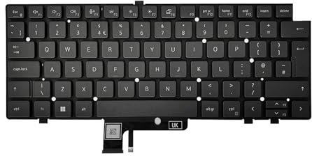 TECHNOLOGYVS Replacement For Dell Latitude 7440 JP3W9 UK QWERTY Keyboard Layout with Backlit Keys