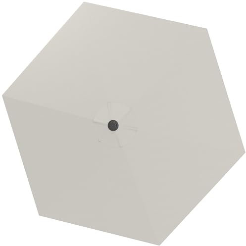 Outsunny Telo Ricambio per Ombrellone 3x3 m con Prese d'Aria, Telo per Ombrellone da 6 Costole in Poliestere, Anti UV 30+, per Esterni, Giardino, Spiaggia, Piscina, Crema