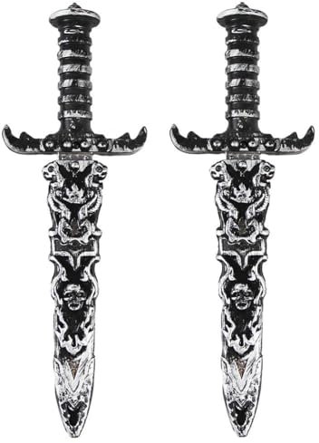 Fonyiunce 2 Piezas Espada de Juguete de Daga Pirata, Espada de Juguete de Plástico, Cuchillo Falso no Afilado, Espada Pirata para Accesorios de Disfraces de Pirata, Accesorios de Fiesta Pirata