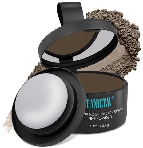 Poudre de Racine de Cheveux, Retouche Racines Cheveux,pour combler les cheveux clairsemés, naturels rapides et faciles,Résultats professionnels, Pour Homme et Femme,4g (brun foncé)