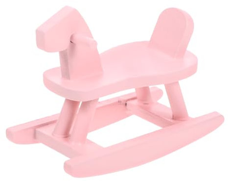 ORFOFE Mini Schaukelpferd Puppenhaus Holz Schaukelpferd Möbel Ornament