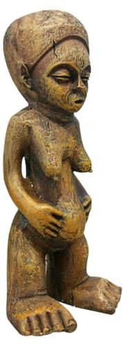 PartyKindom Afrikanische Figur Aus Harz Schwangere Frauen Statue Vintage Stil Desktop Dekoration Wohnzimmer Büro Kunst Ornament