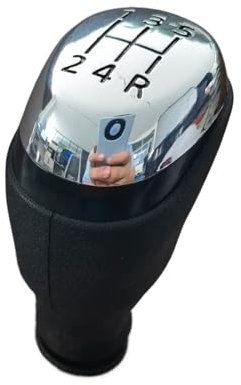 Schaltknauf für Autos Für Clio 4 IV MK4 Manuelle Stick Kopf Shifter Hebel Griff Auto Innen Ersatz Zubehör 5 6 Geschwindigkeit Schaltknauf Getriebeknauf(Chrome 5 Speed)