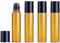 4Pcs 5ml Amber Glass Roller Bottles with Black Metal Roller Balls - Empty Essential Oil Roll-On Bottles for Aromatherapy, Perfumes, and Massage