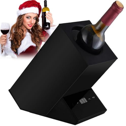 XRSMOU Electric Wine Chiller,Single Bottle Wine Cooler,750ml Bottle Chiller,Rapid Cooling Cabinet,for Beer Water Milk Drink