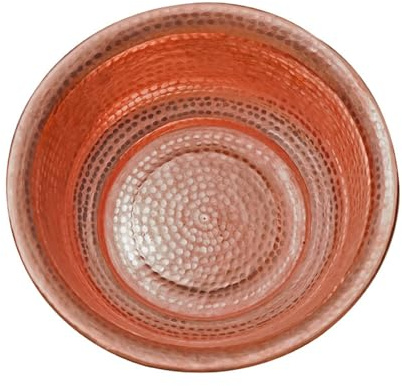 Tragbare Pediküre-Kupferschale Handgehämmertes Kupferbecken ，Feuerschale Aus Reinem Kupfer Tischfeuerstelle & Fußbad，Deko Schale Für Festliche Tischdekoration(A,34cm(5L/1.3gal))