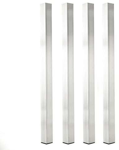LightmaXX ALU-STAGE Hexa Bühnenfuß Set, 4x 100cm Steckfüße, 60/60mm Profil, Indoor und Outdoor geeignet, Zubehör für Bühnenelemente, Bodenschutz durch Plastikkappen