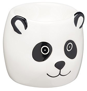 KitchenCraft Ceramic Panda-Shaped Novelty Egg Cup, 6 x 5.5 x 5.5 cm (2.5 x 2 x 2) - Black / White