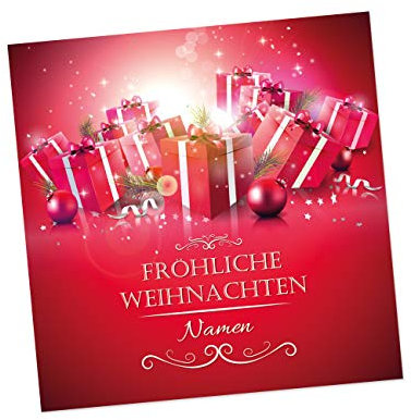 Herz & Heim® Weihnachtskarte mit persönlichem Aufdruck - Fröhliche Weihnachten - für die individuellen Weihnachtswünsche